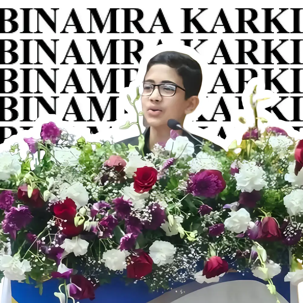Binamra Karki speaking